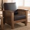 Baxton Studio Charlotte Walnut Wood and Brown Faux Leather 1-Seater Lounge Chair 125-6900 - alternate 5